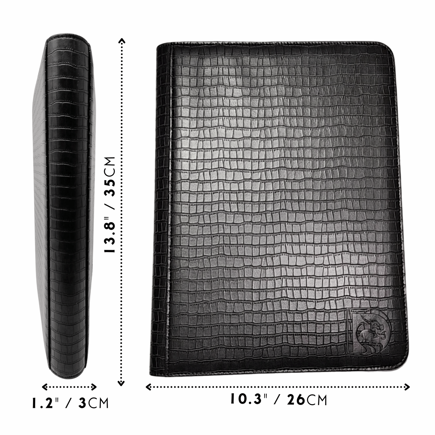 dragonscale supplies case dragon leather 9-pocket binder black scales