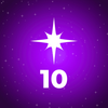 Purple sphere with a white star and number 10 on a white background