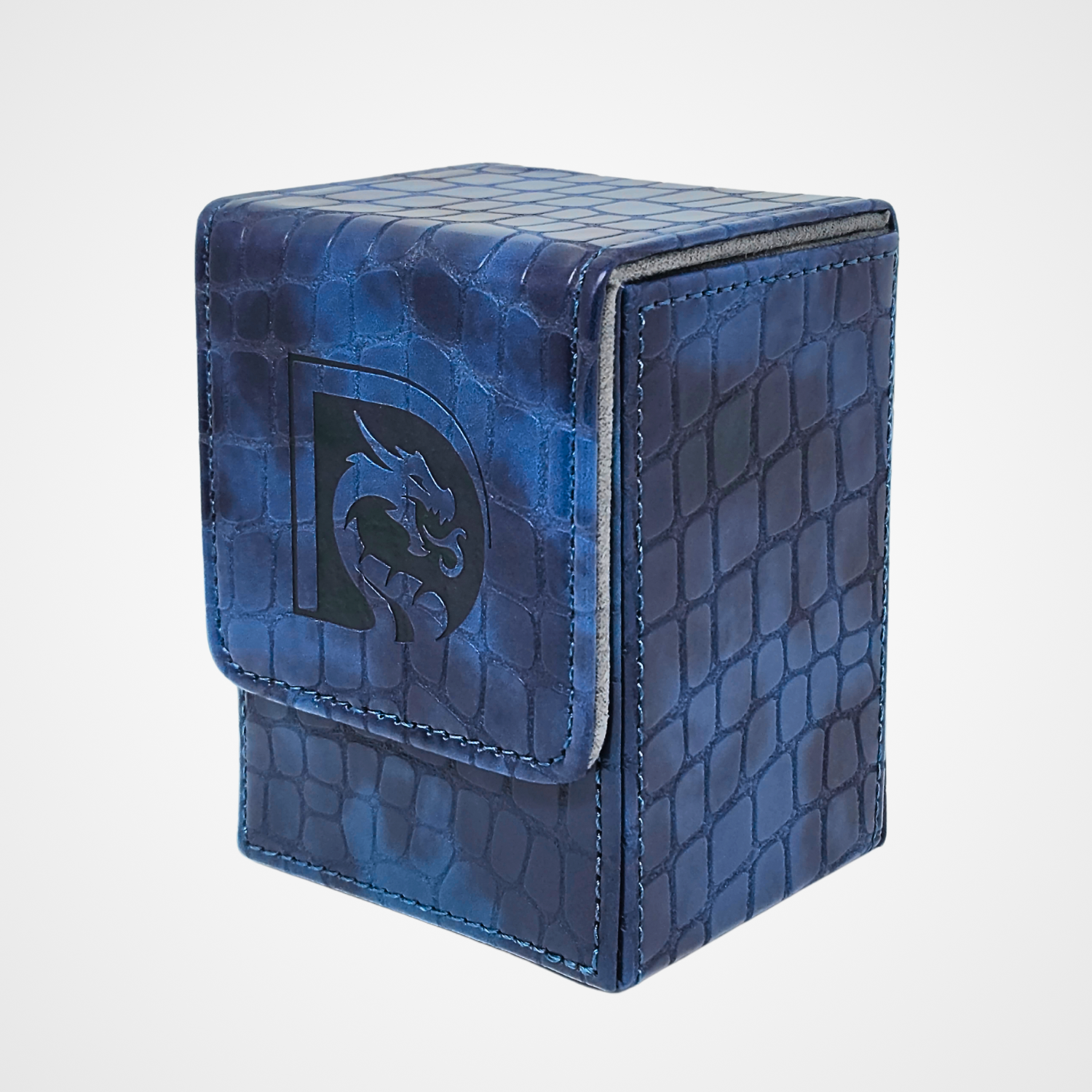 DRAGONSCALE DB80 Dragon Box Leather Trading Card Deck Box (Blue)