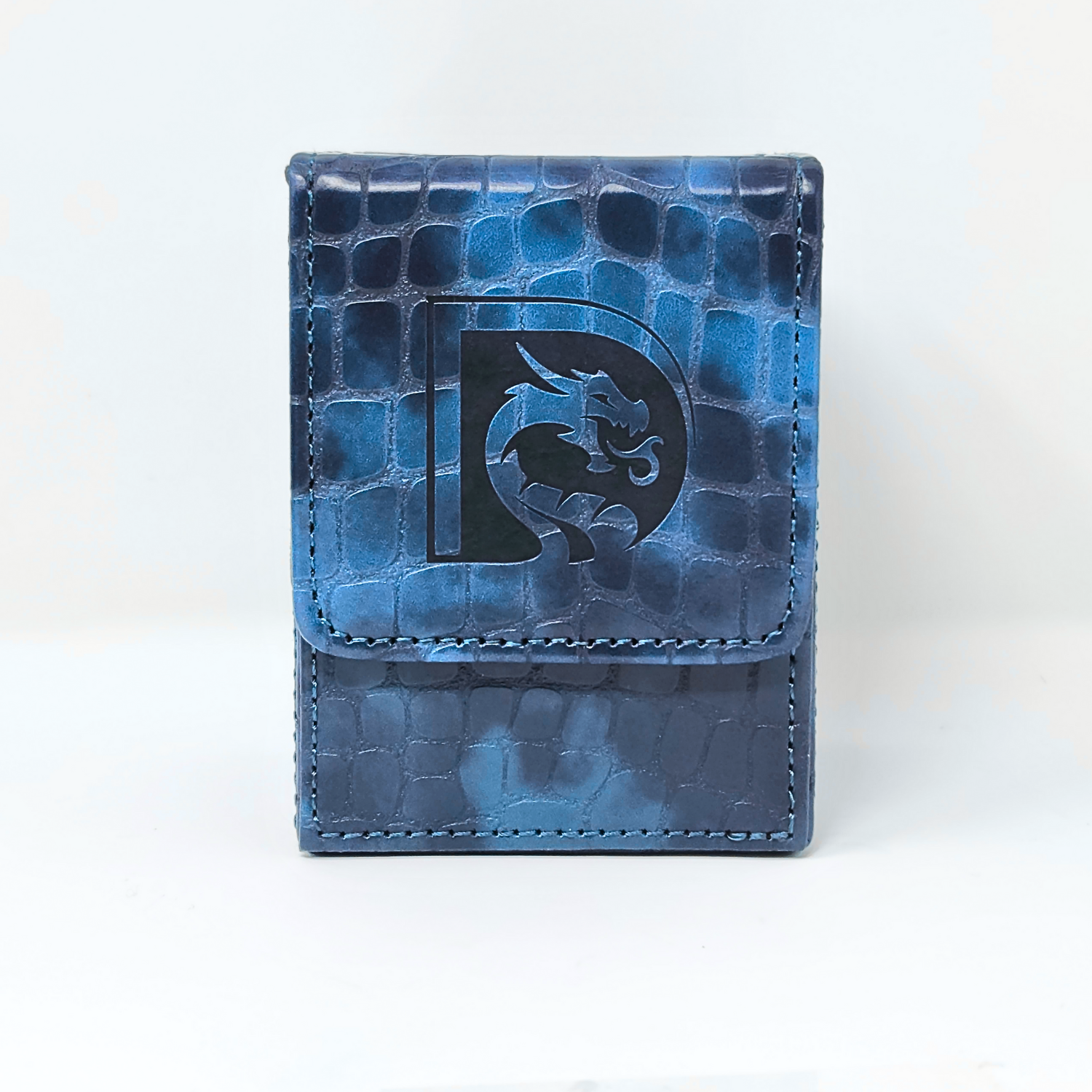 DRAGONSCALE DB80 Dragon Box Leather Trading Card Deck Box (Blue)