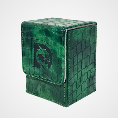 DRAGONSCALE DB80 Dragon Box Leather Trading Card Deck Box (Green)