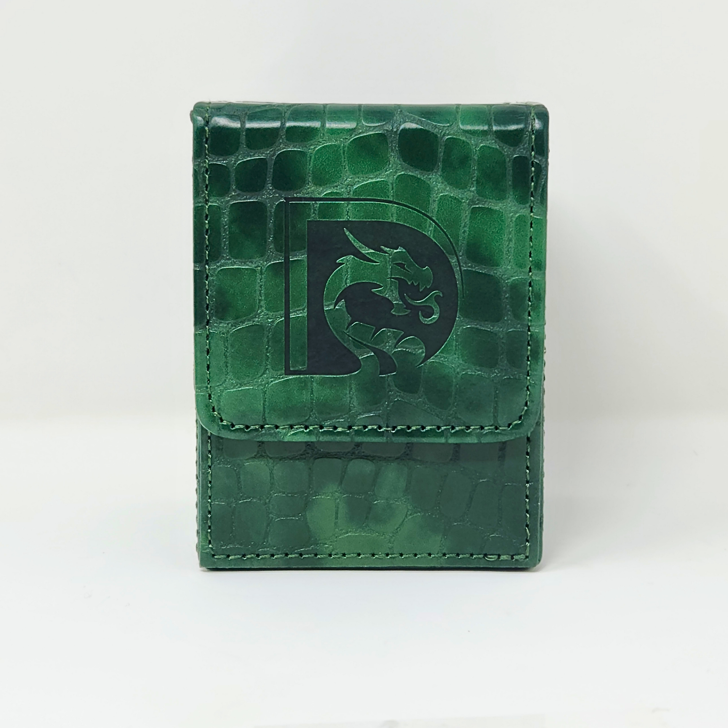 DRAGONSCALE DB80 Dragon Box Leather Trading Card Deck Box (Green)