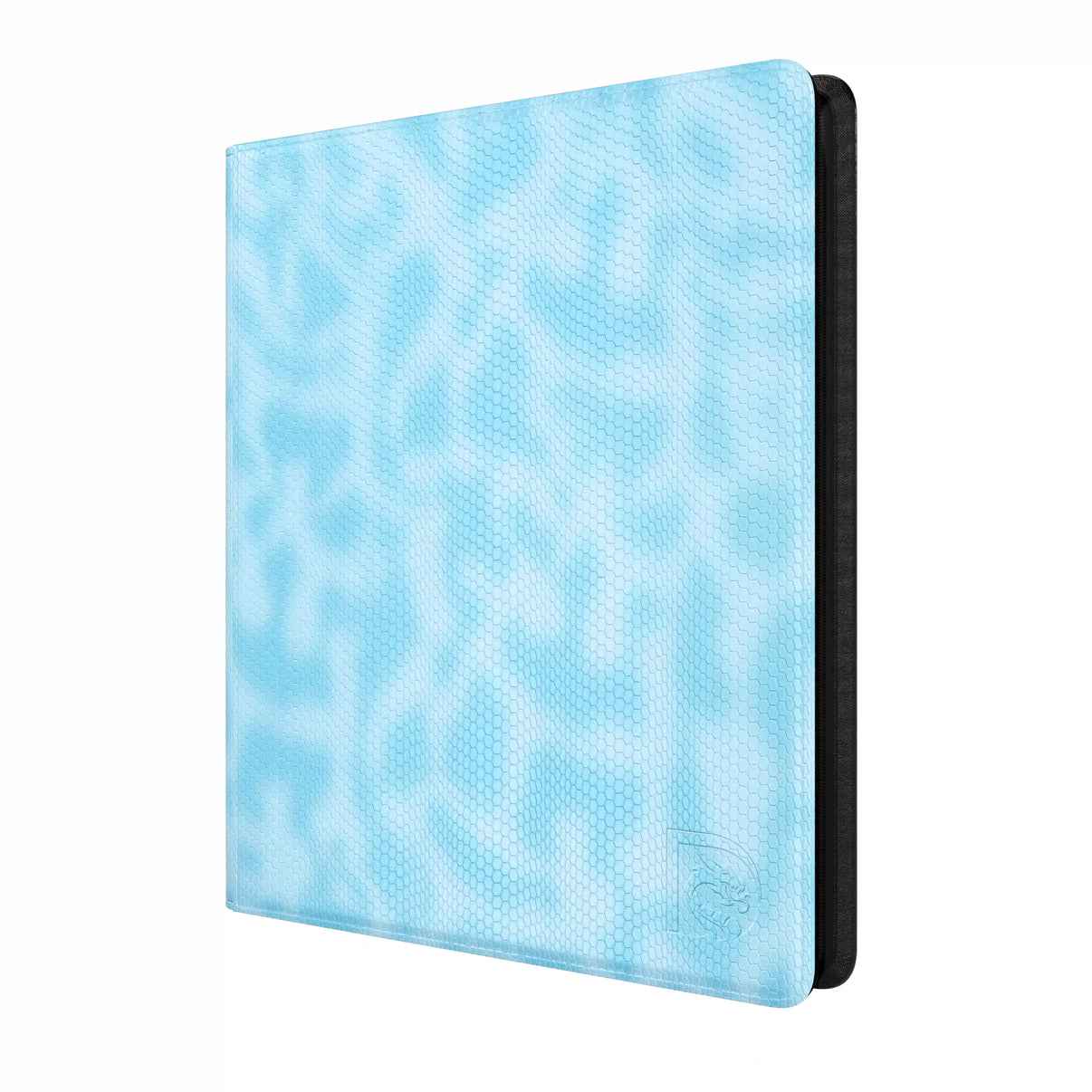Front view of the Dragonscale Y9 Dragon card binder album in glacial blue scale pattern.
