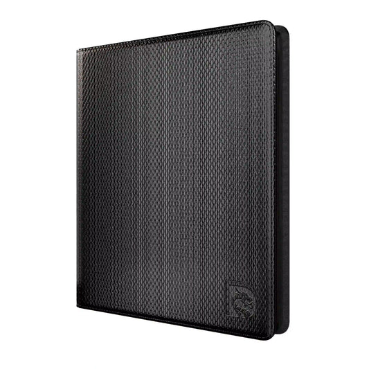 Front view of the Dragonscale Y9 Dragon card binder album in shadow black scale pattern.
