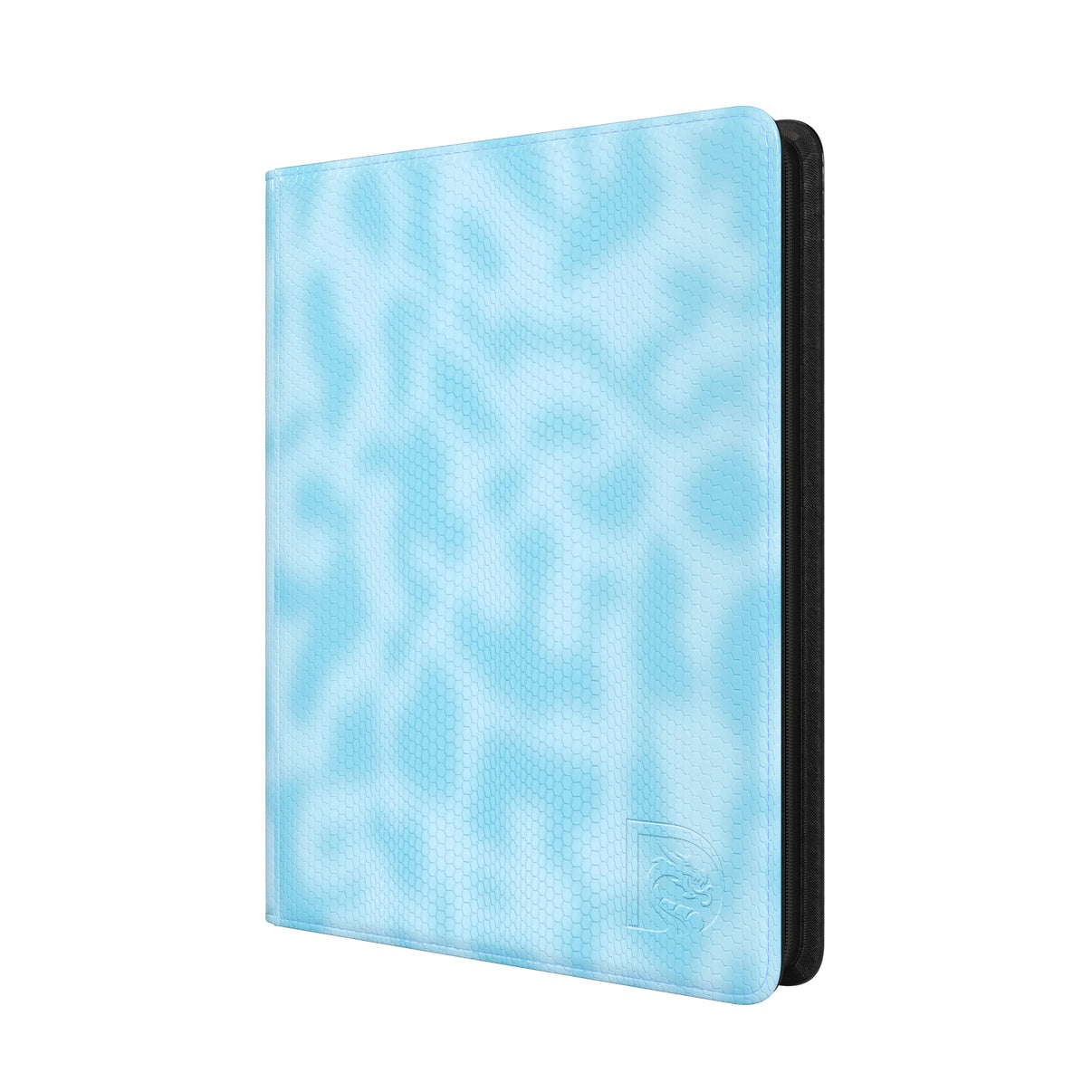 Front view of the Dragonscale Z9 Dragon card binder album in glacial blue scale pattern.