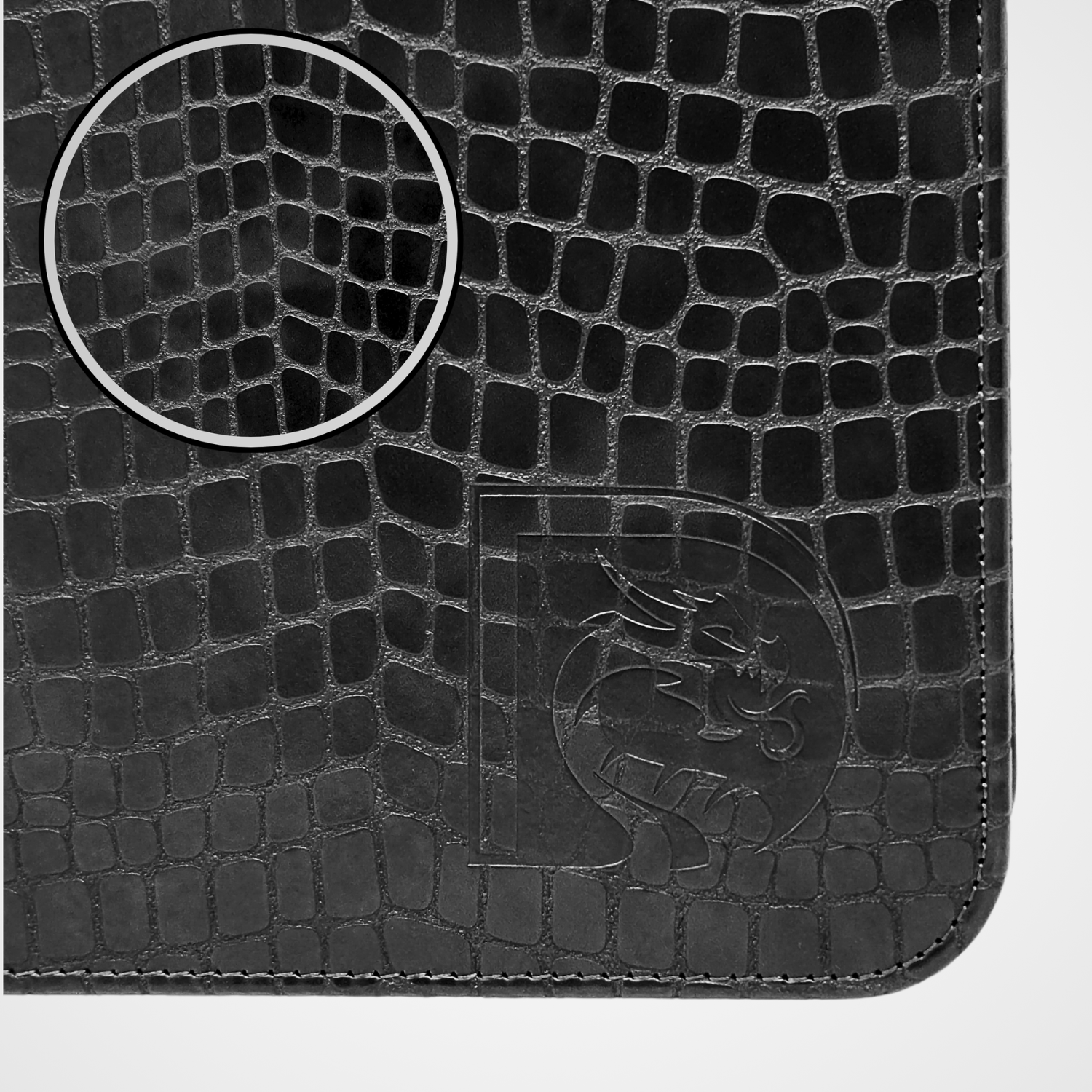 DRAGONSCALE Dragon-Z12 Premium Leather Trading Card Binder Album (Black Scales)