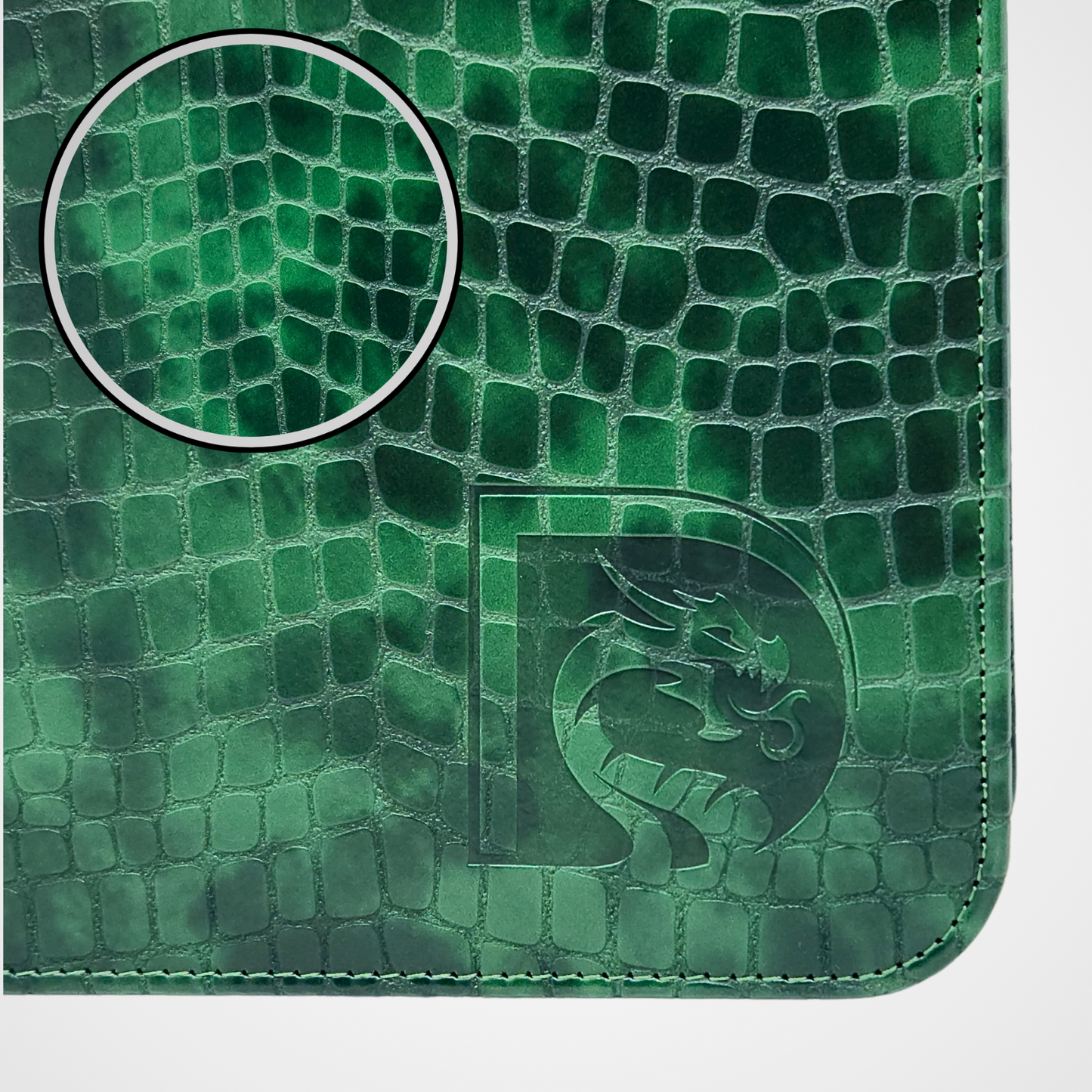 DRAGONSCALE Dragon-Z12 Premium Leather Trading Card Binder Album (Green Scales)