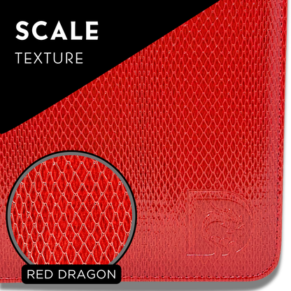 DRAGONSCALE Dragon-Z9 Premium Leather Trading Card Binder Album (Red Scales)