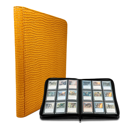 DRAGONSCALE Dragon-Z9 Premium Leather Trading Card Binder Album (Yellow Scales)