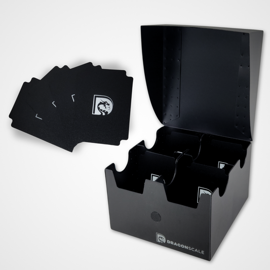 DRAGONSCALE PP4 Quad Box Plastic Trading Card Deck Box (Black)