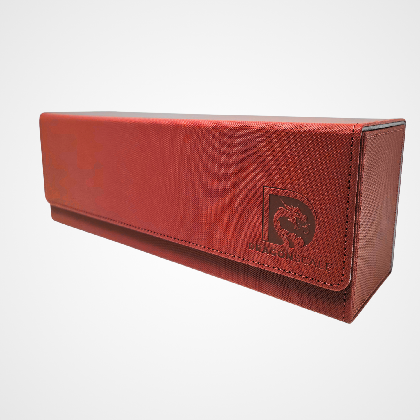 DRAGONSCALE T1-Premium Leather Toploader & Card Case (Red/Grey)