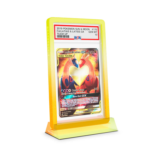 Wyrmshard Small Solar Acrylic Display Stand Featuring Latias & Latios Gx Sun & Moon PSA 10 – Dragonscale Supplies