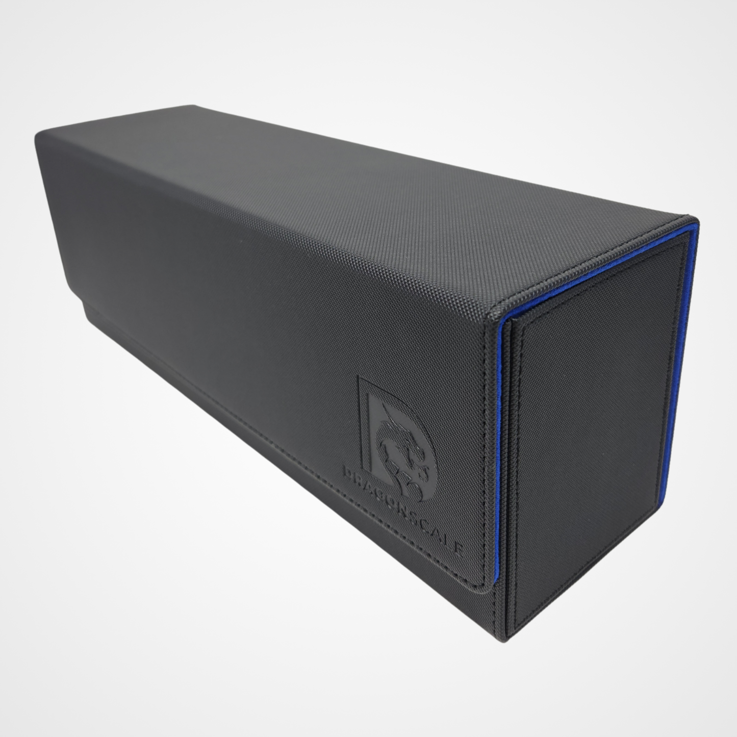 DRAGONSCALE Y1R-Premium Leather Toploader & Card Case (Black/Blue)