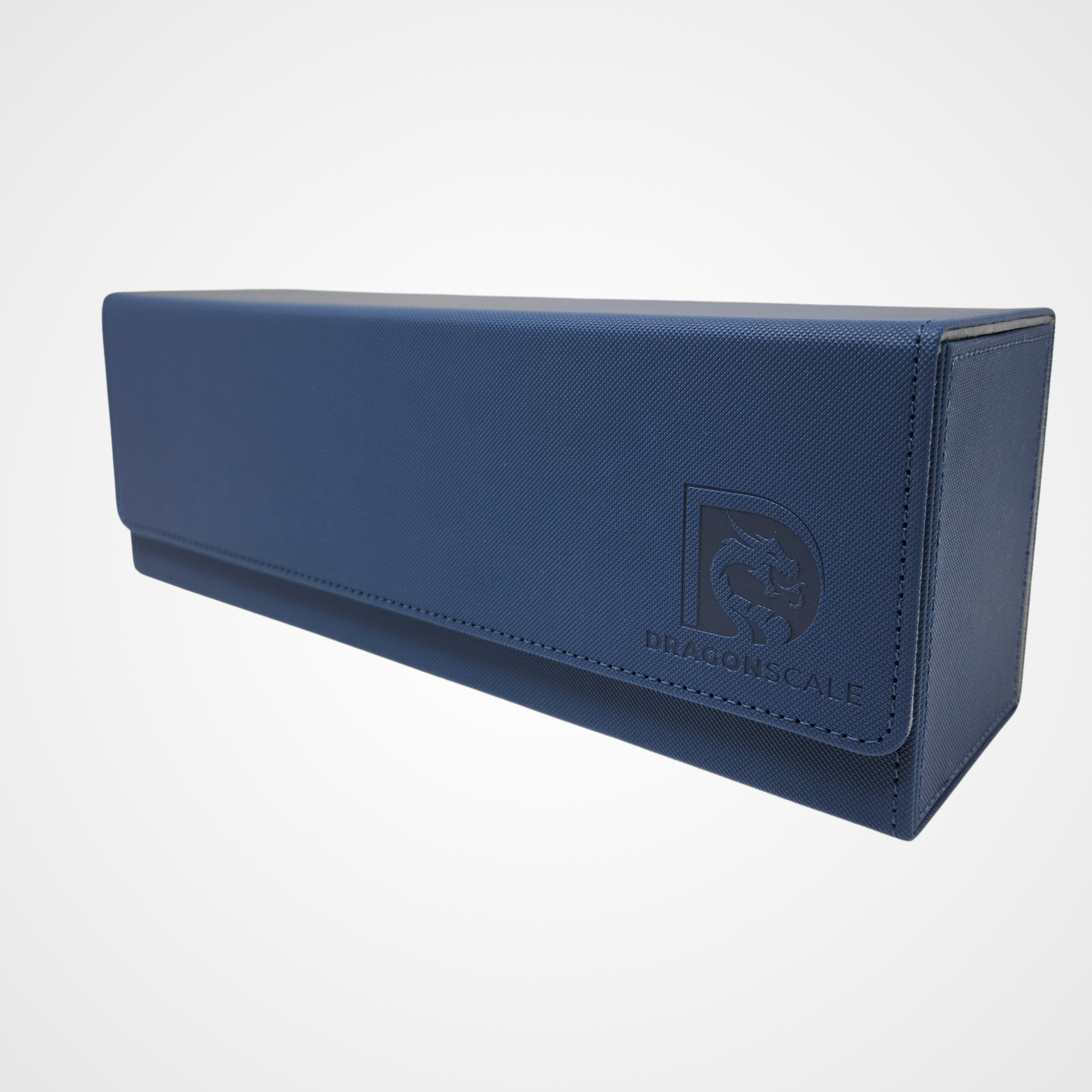 DRAGONSCALE Y1R-Premium Leather Toploader & Card Case (Blue/Grey)