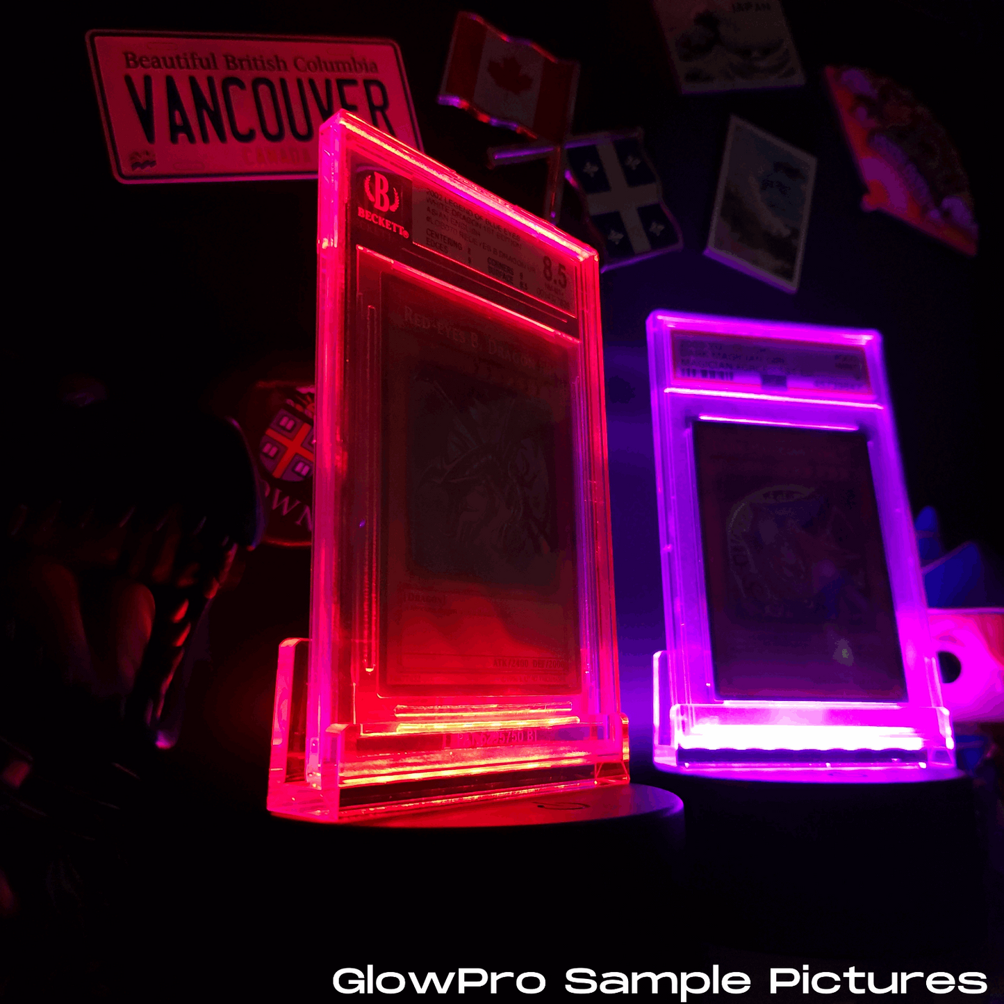 LED RGB Light Color Display Stand for Graded Card Slab