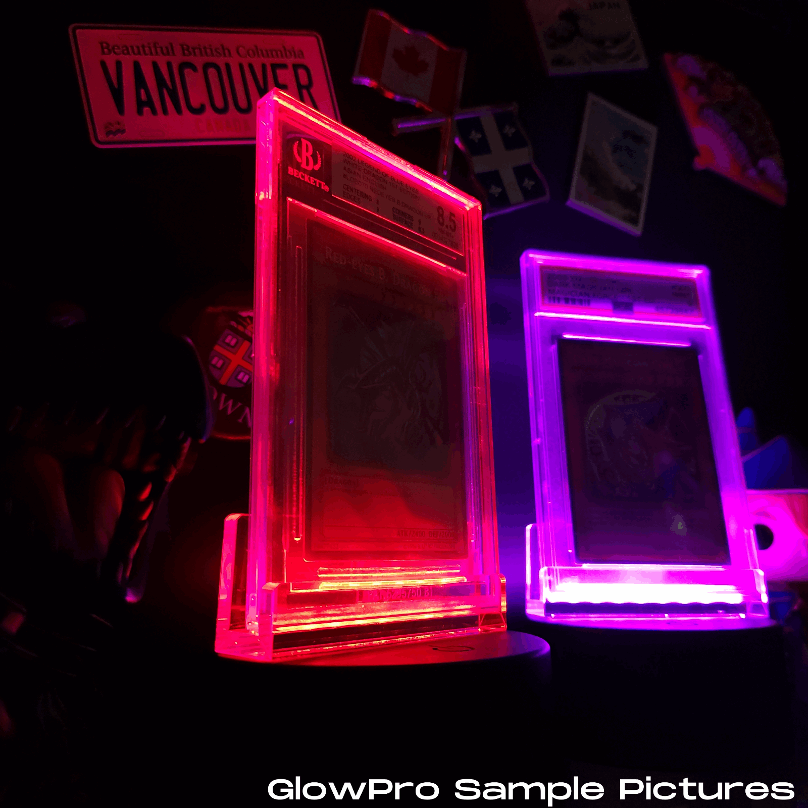 LED RGB Light Color Display Stand for Graded Card Slab